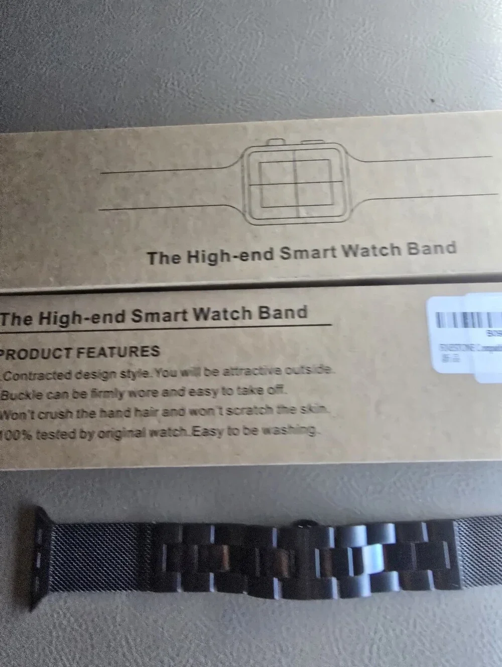 High-End Black Smart Watch Metal Mesh Band Compatible Wearables Sz. S, 38/40/41